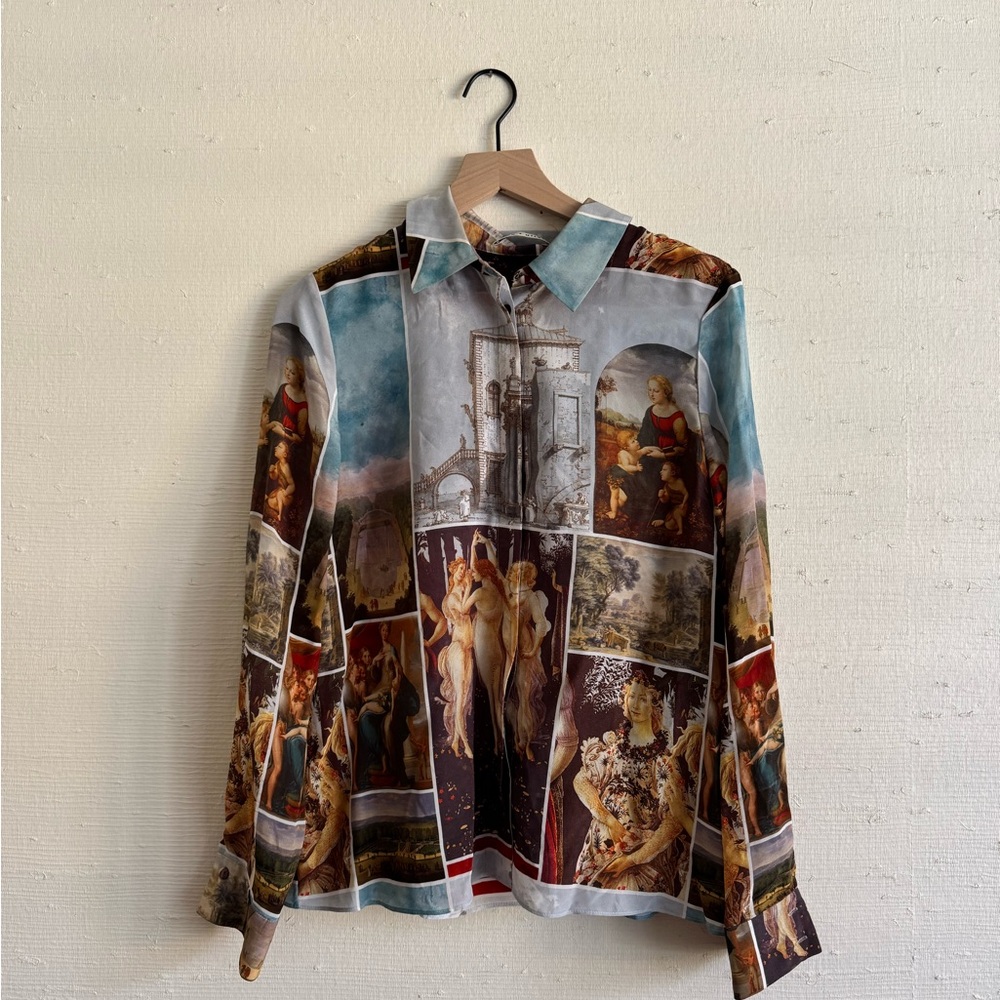 RARE ALICE AND OLIVIA WILLA SILK RENAISSANCE BLOUSE